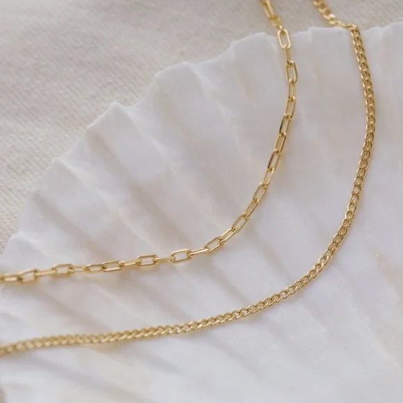 Layered Link Necklace Set | 18k Gold Filled - Picture 5 of 11